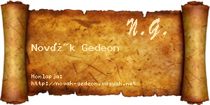 Novák Gedeon névjegykártya