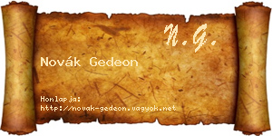 Novák Gedeon névjegykártya